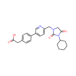 O=C(O)Cc1ccc(-c2ccc(CN3CC(=O)N(C4CCCCC4)C3=O)nc2)cc1 ZINC000653785985