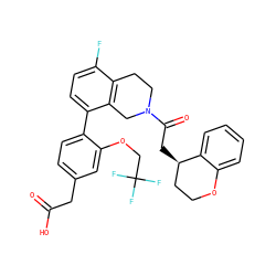 O=C(O)Cc1ccc(-c2ccc(F)c3c2CN(C(=O)C[C@@H]2CCOc4ccccc42)CC3)c(OCC(F)(F)F)c1 ZINC000144052023