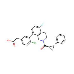 O=C(O)Cc1ccc(Cl)c(-c2ccc(F)c3c2CN(C(=O)[C@@H]2C[C@H]2c2ccccc2)CC3)c1 ZINC000143993177