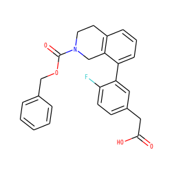 O=C(O)Cc1ccc(F)c(-c2cccc3c2CN(C(=O)OCc2ccccc2)CC3)c1 ZINC000144152127
