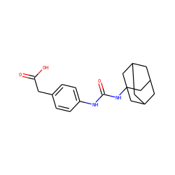 O=C(O)Cc1ccc(NC(=O)NC23CC4CC(CC(C4)C2)C3)cc1 ZINC000040918678