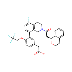 O=C(O)Cc1ccc(OCC(F)(F)F)c(-c2ccc(F)c3c2CN(C(=O)C[C@@H]2OCCc4ccccc42)CC3)c1 ZINC000144083214