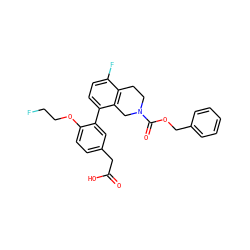 O=C(O)Cc1ccc(OCCF)c(-c2ccc(F)c3c2CN(C(=O)OCc2ccccc2)CC3)c1 ZINC000143992974