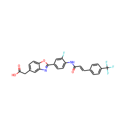 O=C(O)Cc1ccc2oc(-c3ccc(NC(=O)/C=C/c4ccc(C(F)(F)F)cc4)c(F)c3)nc2c1 ZINC000028524743