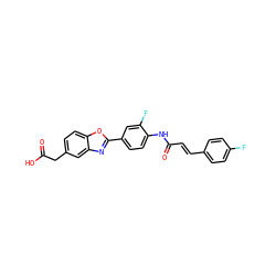 O=C(O)Cc1ccc2oc(-c3ccc(NC(=O)/C=C/c4ccc(F)cc4)c(F)c3)nc2c1 ZINC000028524765