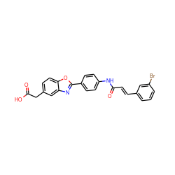 O=C(O)Cc1ccc2oc(-c3ccc(NC(=O)/C=C/c4cccc(Br)c4)cc3)nc2c1 ZINC000028524887