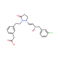 O=C(O)Cc1cccc(CCN2C(=O)CC[C@@H]2/C=C/[C@@H](O)Cc2cccc(Cl)c2)c1 ZINC000034297695
