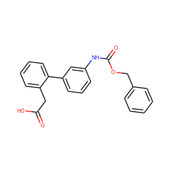 O=C(O)Cc1ccccc1-c1cccc(NC(=O)OCc2ccccc2)c1 ZINC000653793256