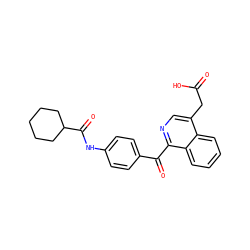 O=C(O)Cc1cnc(C(=O)c2ccc(NC(=O)C3CCCCC3)cc2)c2ccccc12 ZINC000084635562