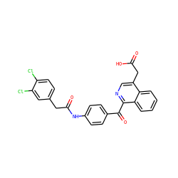 O=C(O)Cc1cnc(C(=O)c2ccc(NC(=O)Cc3ccc(Cl)c(Cl)c3)cc2)c2ccccc12 ZINC000103256269