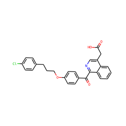 O=C(O)Cc1cnc(C(=O)c2ccc(OCCCc3ccc(Cl)cc3)cc2)c2ccccc12 ZINC000103256252
