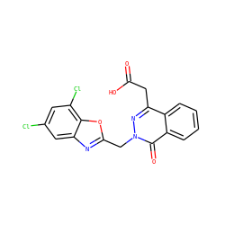 O=C(O)Cc1nn(Cc2nc3cc(Cl)cc(Cl)c3o2)c(=O)c2ccccc12 ZINC000013448973