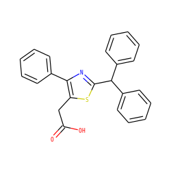 O=C(O)Cc1sc(C(c2ccccc2)c2ccccc2)nc1-c1ccccc1 ZINC000040680300