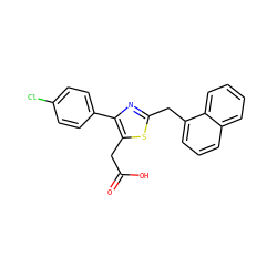 O=C(O)Cc1sc(Cc2cccc3ccccc23)nc1-c1ccc(Cl)cc1 ZINC000045373885