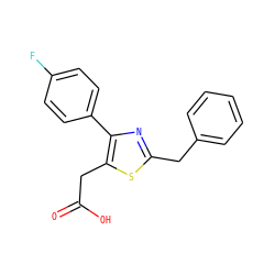 O=C(O)Cc1sc(Cc2ccccc2)nc1-c1ccc(F)cc1 ZINC000045385064