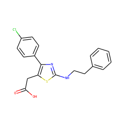 O=C(O)Cc1sc(NCCc2ccccc2)nc1-c1ccc(Cl)cc1 ZINC000045337415