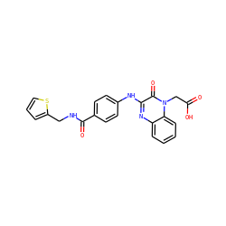 O=C(O)Cn1c(=O)c(Nc2ccc(C(=O)NCc3cccs3)cc2)nc2ccccc21 ZINC000028526796