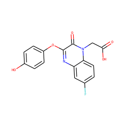 O=C(O)Cn1c(=O)c(Oc2ccc(O)cc2)nc2cc(F)ccc21 ZINC000473084950