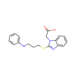 O=C(O)Cn1c(SCCCNc2ccccc2)nc2ccccc21 ZINC000084653271