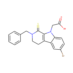 O=C(O)Cn1c2c(c3cc(Br)ccc31)CCN(Cc1ccccc1)C2=S ZINC000073198942