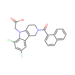 O=C(O)Cn1c2c(c3cc(F)cc(Cl)c31)CN(C(=O)c1cccc3ccccc13)CC2 ZINC000096271038