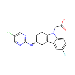 O=C(O)Cn1c2c(c3cc(F)ccc31)C[C@H](Nc1ncc(Cl)cn1)CC2 ZINC000144983529