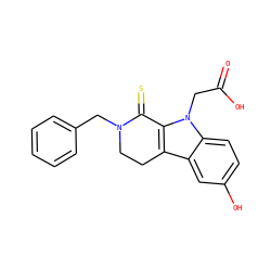 O=C(O)Cn1c2c(c3cc(O)ccc31)CCN(Cc1ccccc1)C2=S ZINC000073197726