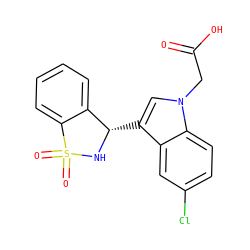 O=C(O)Cn1cc([C@@H]2NS(=O)(=O)c3ccccc32)c2cc(Cl)ccc21 ZINC000049036793