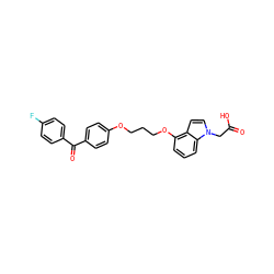 O=C(O)Cn1ccc2c(OCCCOc3ccc(C(=O)c4ccc(F)cc4)cc3)cccc21 ZINC000013681492
