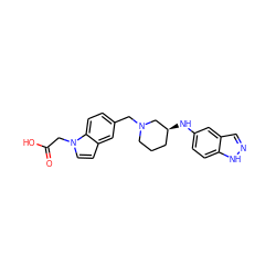 O=C(O)Cn1ccc2cc(CN3CCC[C@H](Nc4ccc5[nH]ncc5c4)C3)ccc21 ZINC000114332544