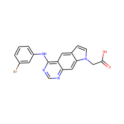 O=C(O)Cn1ccc2cc3c(Nc4cccc(Br)c4)ncnc3cc21 ZINC000003815152