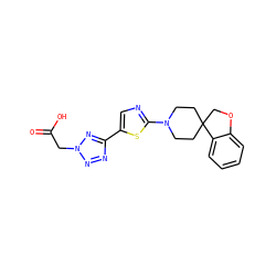 O=C(O)Cn1nnc(-c2cnc(N3CCC4(CC3)COc3ccccc34)s2)n1 ZINC000143381567