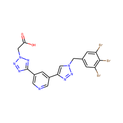 O=C(O)Cn1nnc(-c2cncc(-c3cn(Cc4cc(Br)c(Br)c(Br)c4)nn3)c2)n1 ZINC000068200287