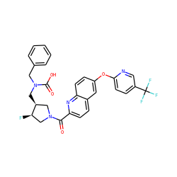 O=C(O)N(Cc1ccccc1)C[C@H]1CN(C(=O)c2ccc3cc(Oc4ccc(C(F)(F)F)cn4)ccc3n2)C[C@H]1F ZINC001772655507