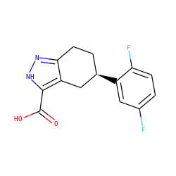 O=C(O)c1[nH]nc2c1C[C@H](c1cc(F)ccc1F)CC2 ZINC000042920094