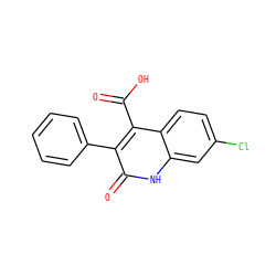 O=C(O)c1c(-c2ccccc2)c(=O)[nH]c2cc(Cl)ccc12 ZINC000000016585