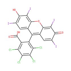 O=C(O)c1c(Cl)c(Cl)c(Cl)c(Cl)c1-c1c2cc(I)c(=O)c(I)c-2oc2c(I)c(O)c(I)cc12 ZINC000150338646