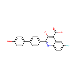O=C(O)c1c(O)c(-c2ccc(-c3ccc(O)cc3)cc2)nc2ccc(F)cc12 ZINC000034803343