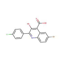 O=C(O)c1c(O)c(-c2ccc(Cl)cc2)nc2ccc(Br)cc12 ZINC000034305769