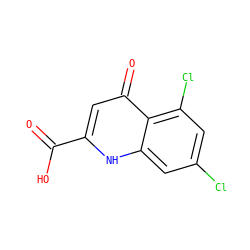 O=C(O)c1cc(=O)c2c(Cl)cc(Cl)cc2[nH]1 ZINC000008660423