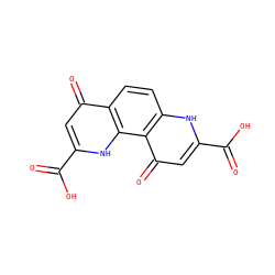 O=C(O)c1cc(=O)c2c(ccc3c(=O)cc(C(=O)O)[nH]c32)[nH]1 ZINC000039221266
