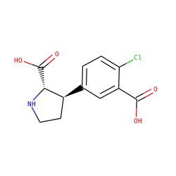O=C(O)c1cc([C@H]2CCN[C@@H]2C(=O)O)ccc1Cl ZINC000220767262