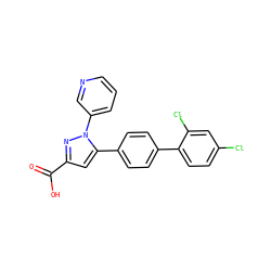 O=C(O)c1cc(-c2ccc(-c3ccc(Cl)cc3Cl)cc2)n(-c2cccnc2)n1 ZINC000013534765