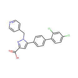 O=C(O)c1cc(-c2ccc(-c3ccc(Cl)cc3Cl)cc2)n(Cc2ccncc2)n1 ZINC000013534793