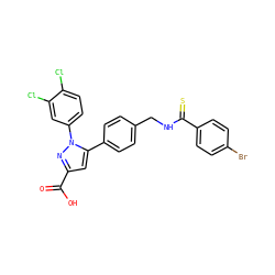 O=C(O)c1cc(-c2ccc(CNC(=S)c3ccc(Br)cc3)cc2)n(-c2ccc(Cl)c(Cl)c2)n1 ZINC000299859361