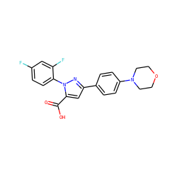 O=C(O)c1cc(-c2ccc(N3CCOCC3)cc2)nn1-c1ccc(F)cc1F ZINC000005694486