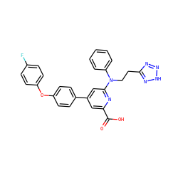 O=C(O)c1cc(-c2ccc(Oc3ccc(F)cc3)cc2)cc(N(CCc2nn[nH]n2)c2ccccc2)n1 ZINC000114592340