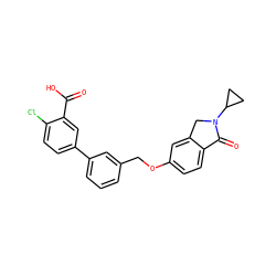 O=C(O)c1cc(-c2cccc(COc3ccc4c(c3)CN(C3CC3)C4=O)c2)ccc1Cl ZINC000066099482