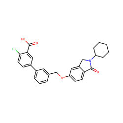 O=C(O)c1cc(-c2cccc(COc3ccc4c(c3)CN(C3CCCCC3)C4=O)c2)ccc1Cl ZINC000066100192