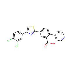 O=C(O)c1cc(-c2nc(-c3ccc(Cl)c(Cl)c3)cs2)ccc1-c1ccncc1 ZINC000219597318